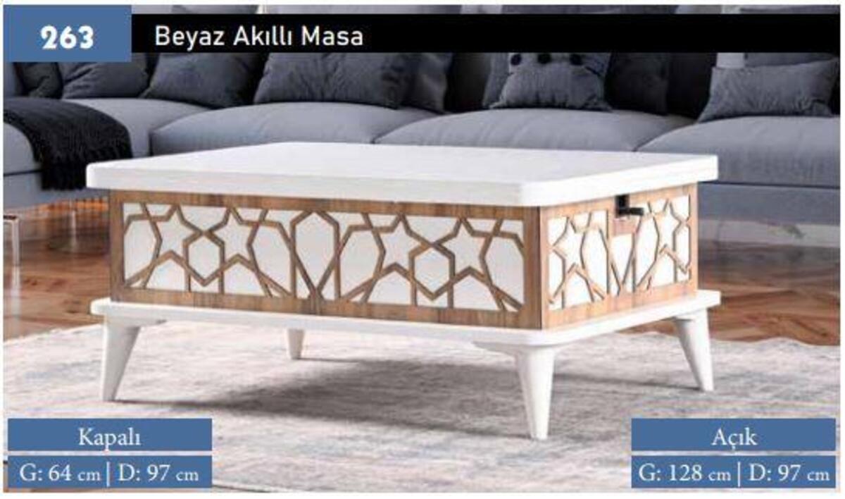 Erkut Akıllı Masa Beyaz 277