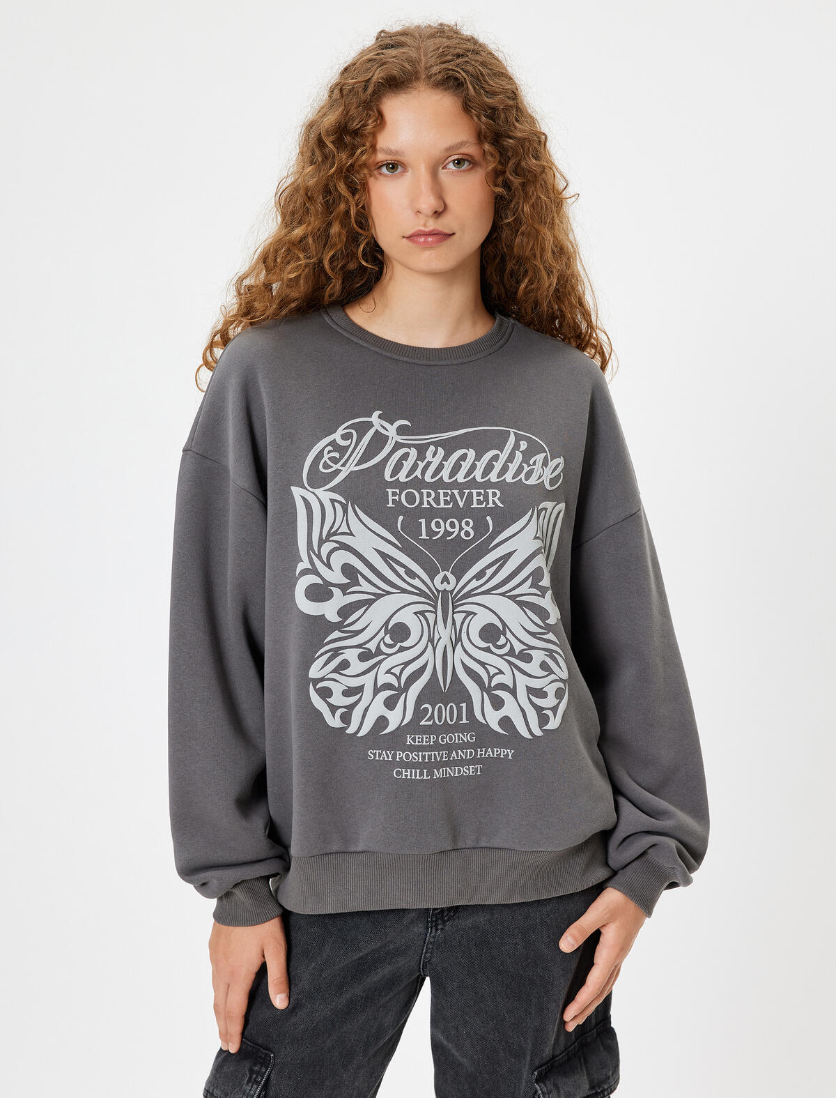 Koton Sweatshirt 5WAL10164IK Antrasit