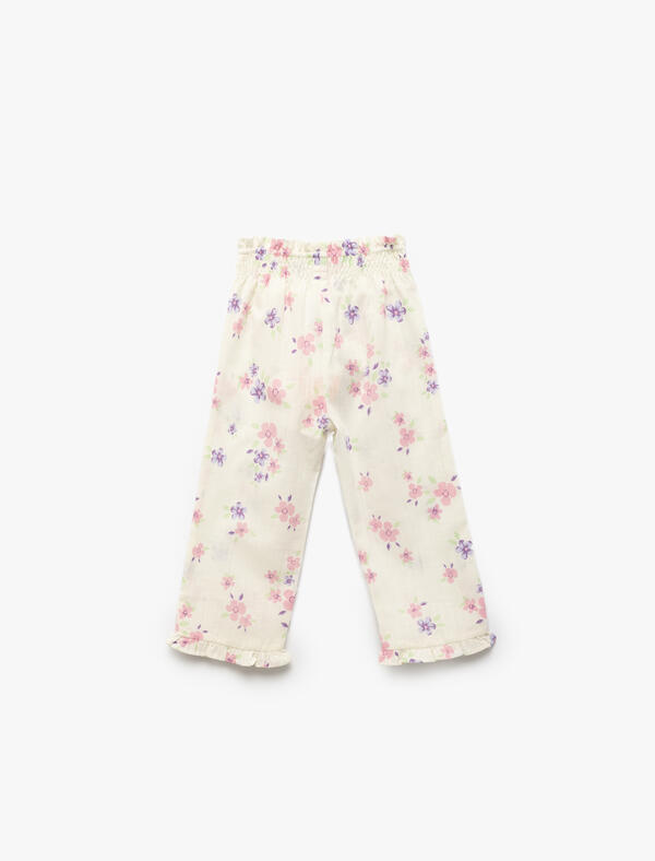 Koton Pantolon Kız Bebek 5SMG40014AW Bej Desenli