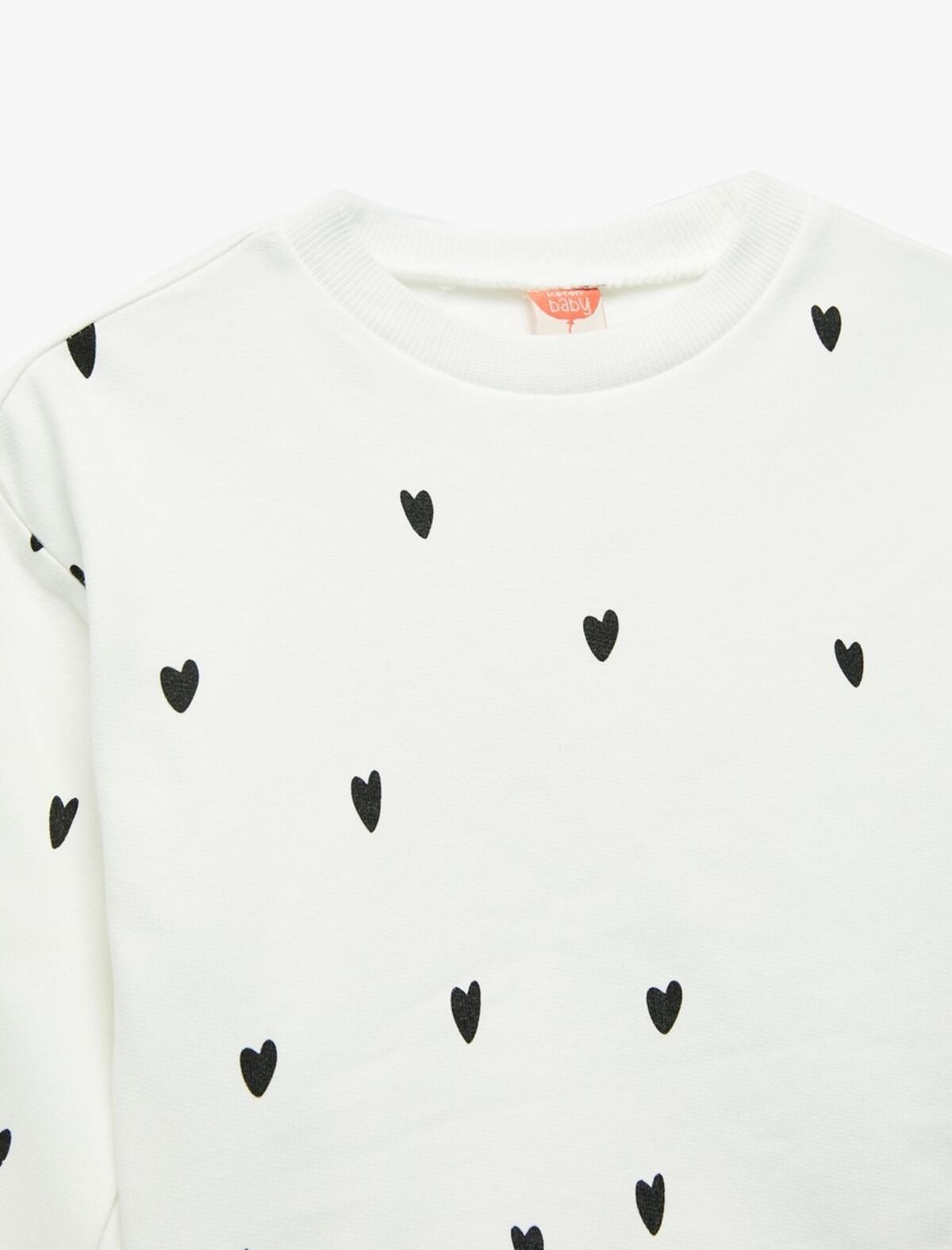 Koton Sweatshirt Kız Bebek 6WMG10089AK Ekru Desenli