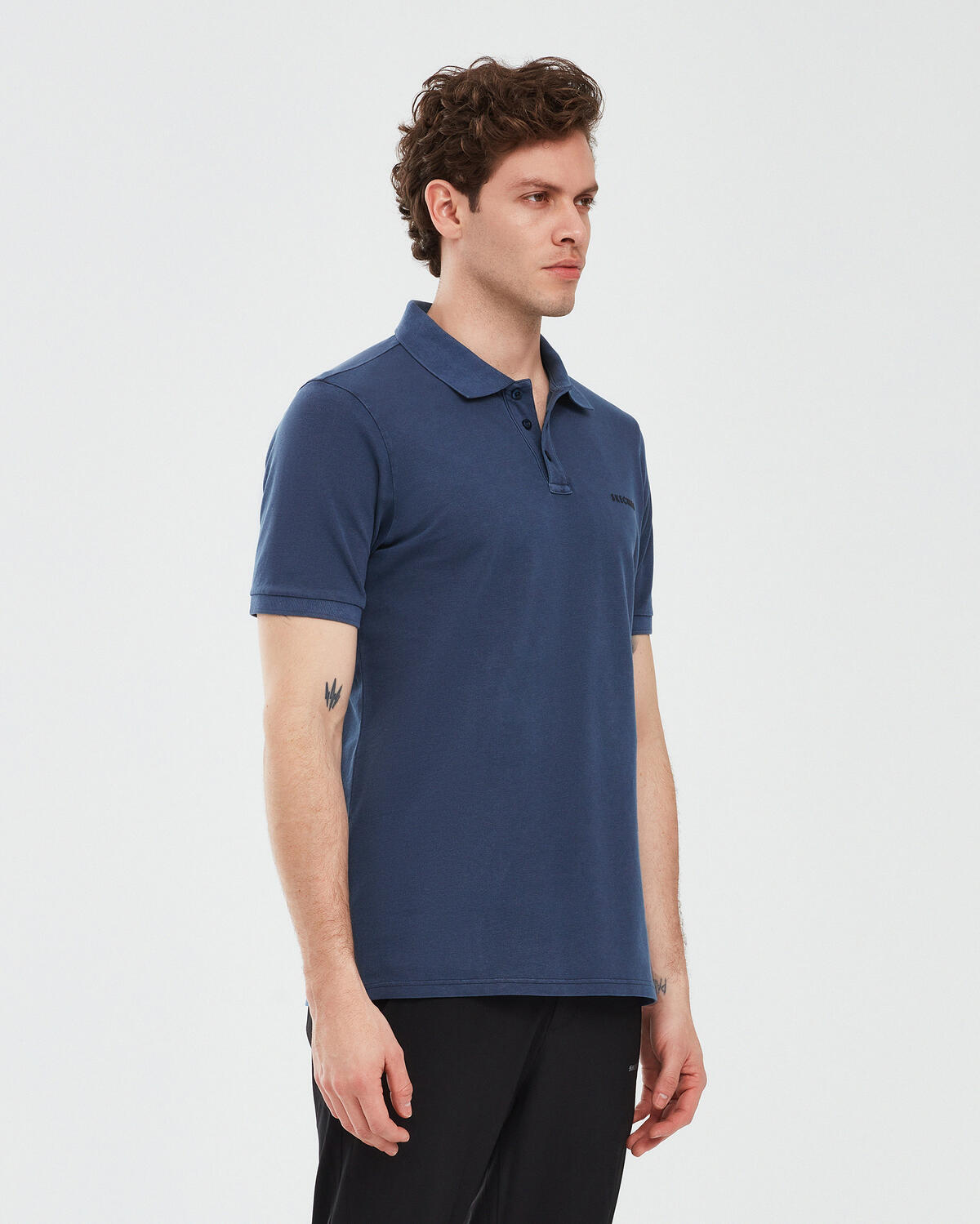 Skechers Organic Coll. M Short Sleeve Polo Shirt S241165-410 Lacivert