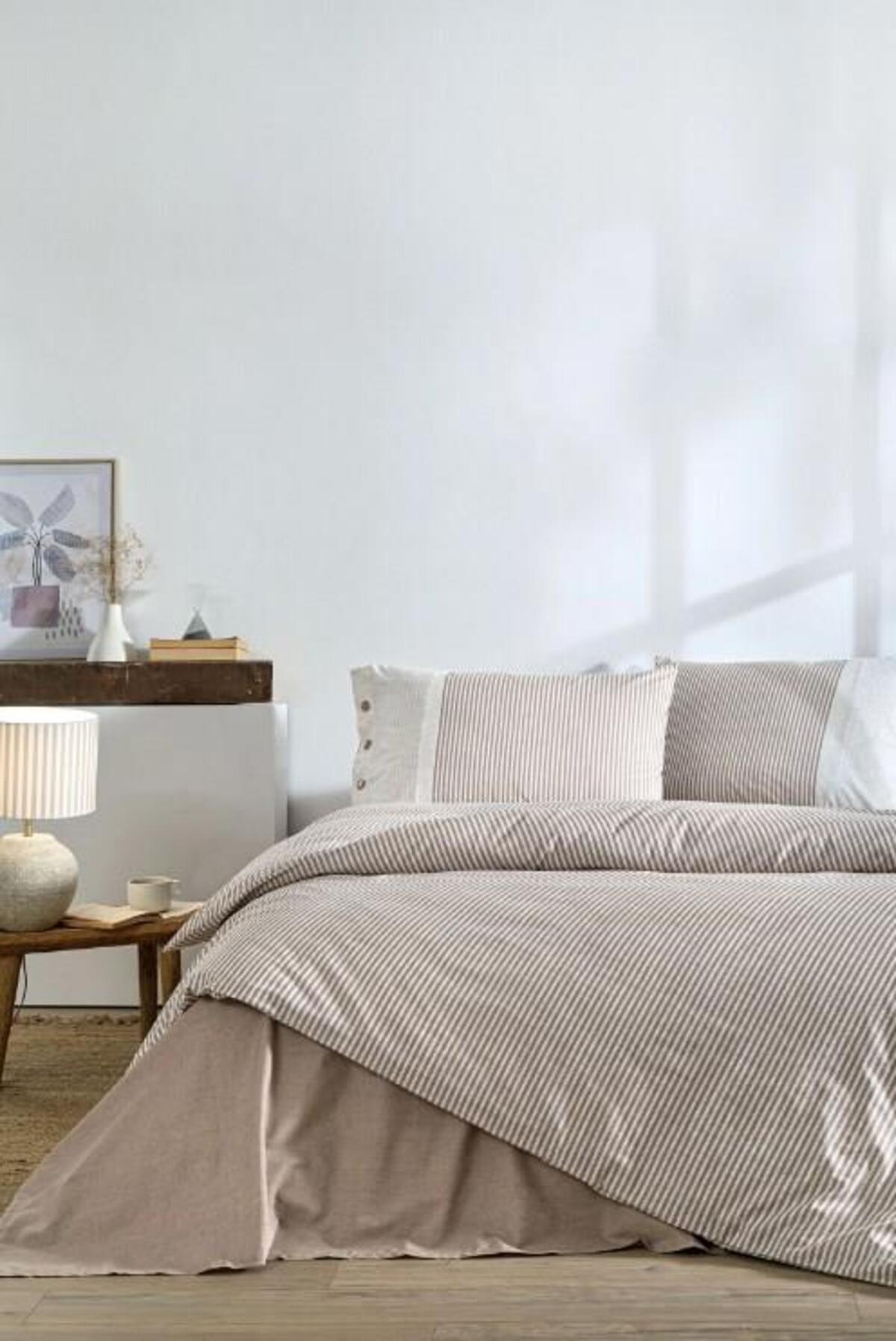 Özdilek Nevresim Takımı Tek Kişilik Ranforce Natural Line Bej