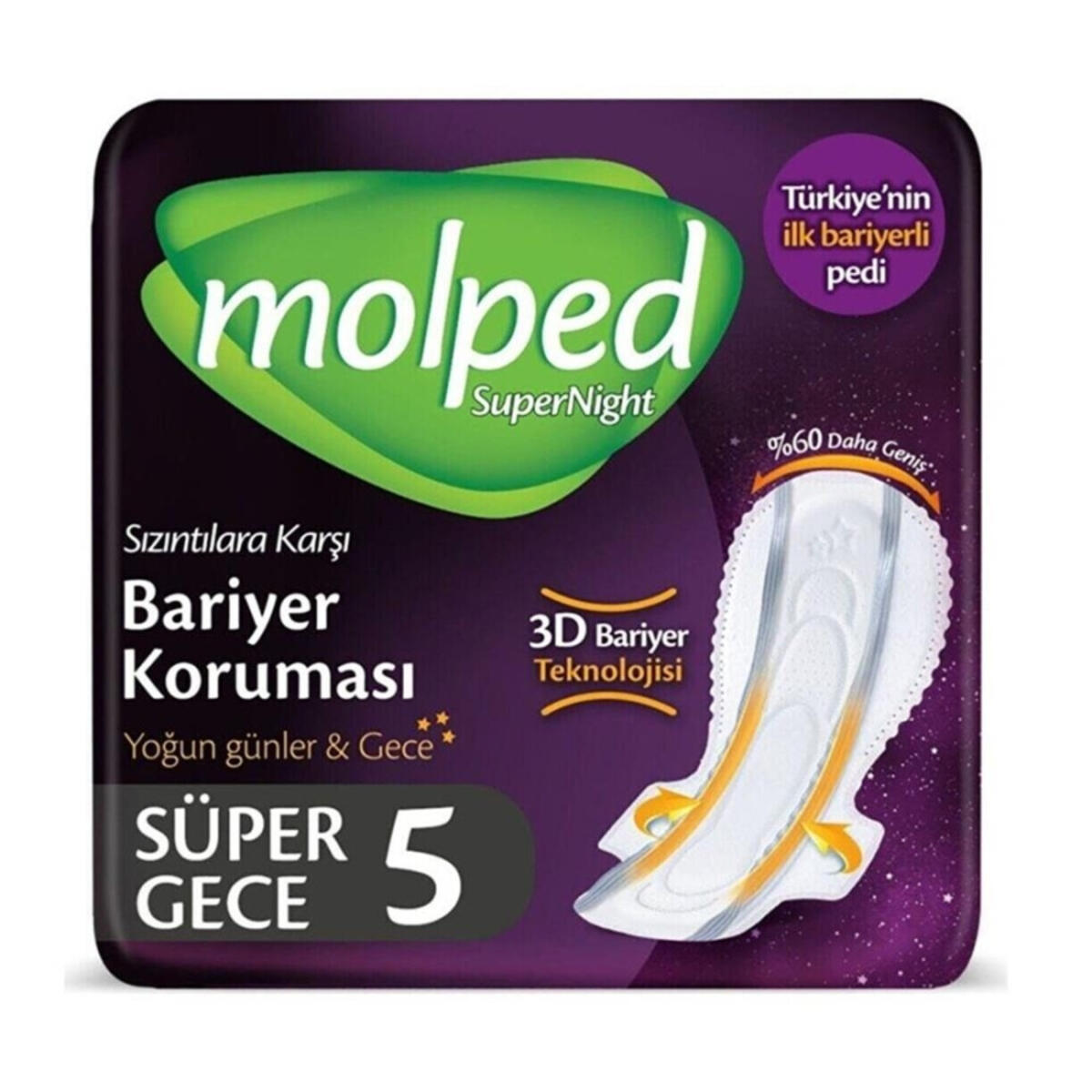 Molped Hijyenik Ped Süper Gece 5Li