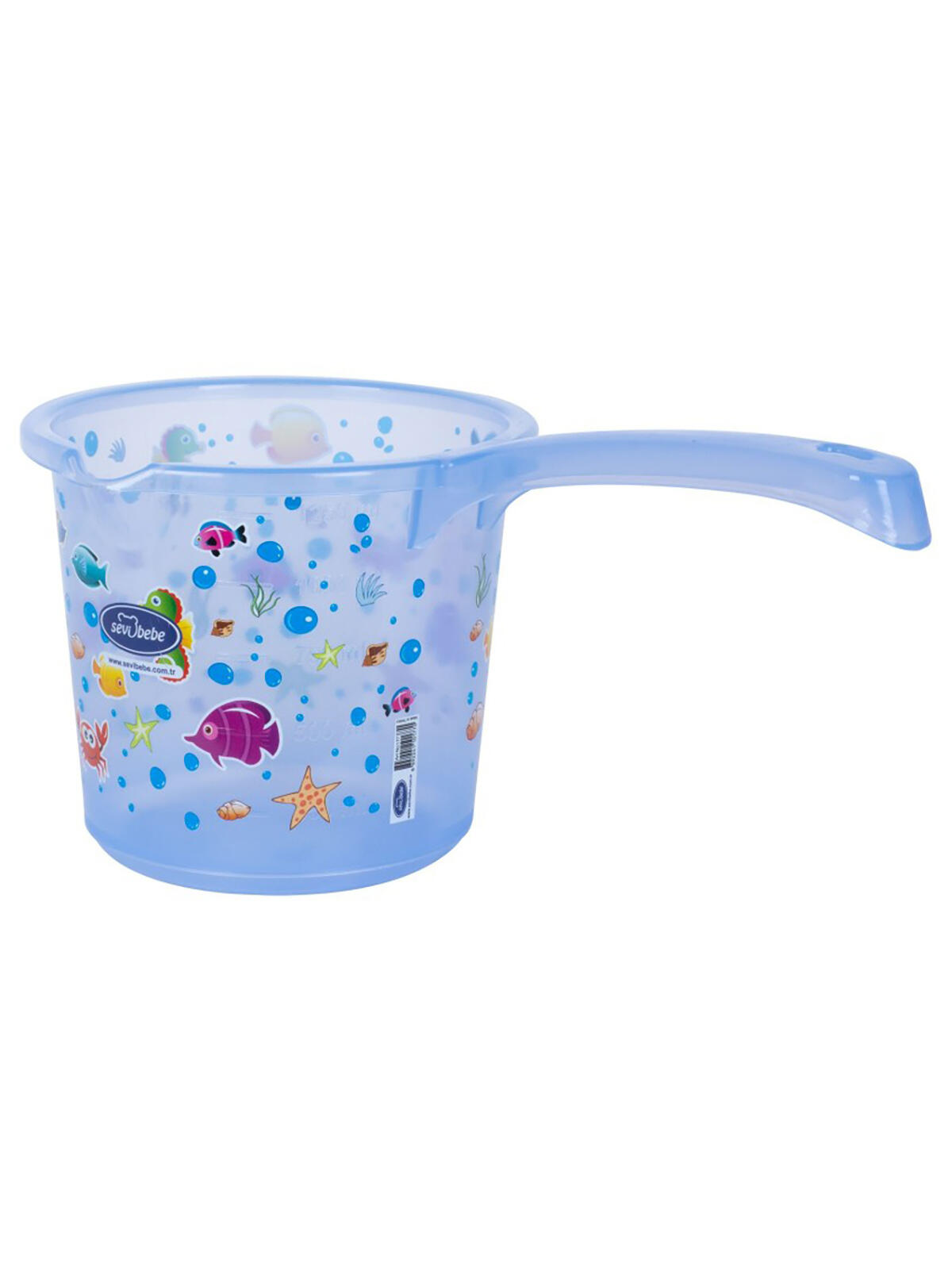 Sevi Banyo Seti 5Li Desenli Beyaz Şeffaf Mavi 137-1