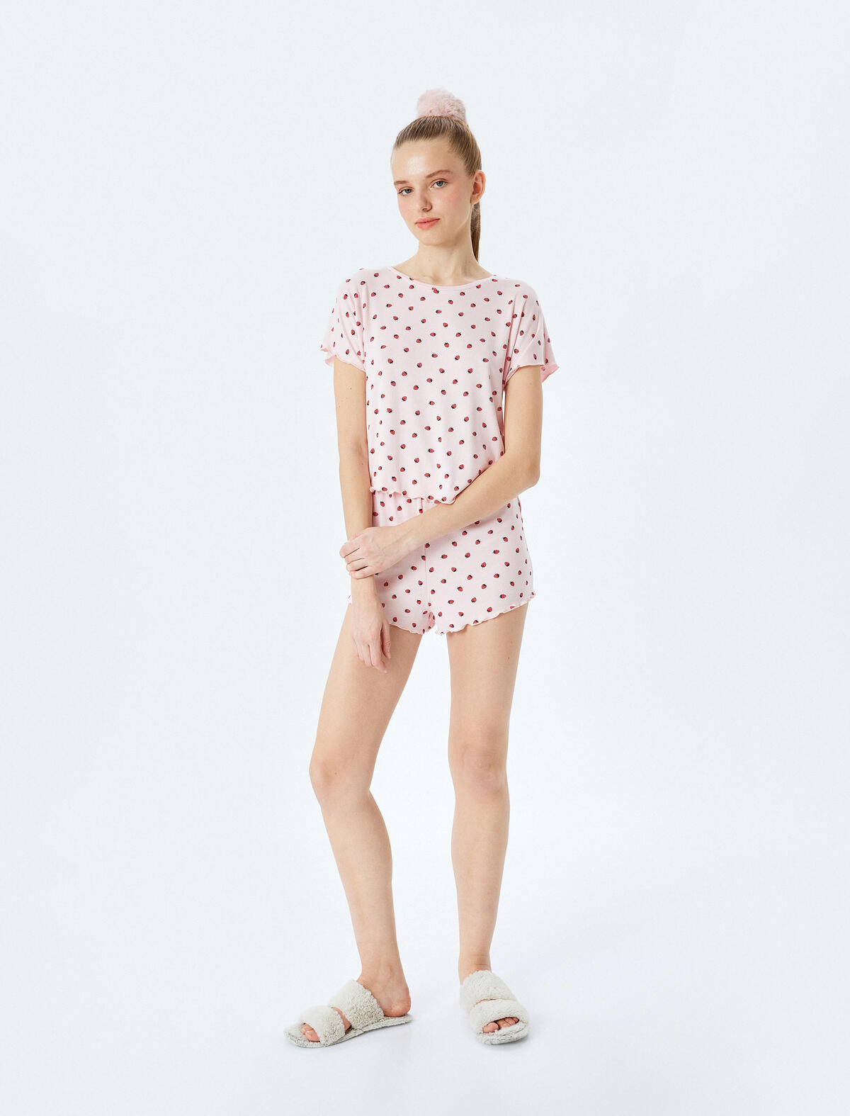 Koton Pijama Takımı 5SLK40021MK Pembe