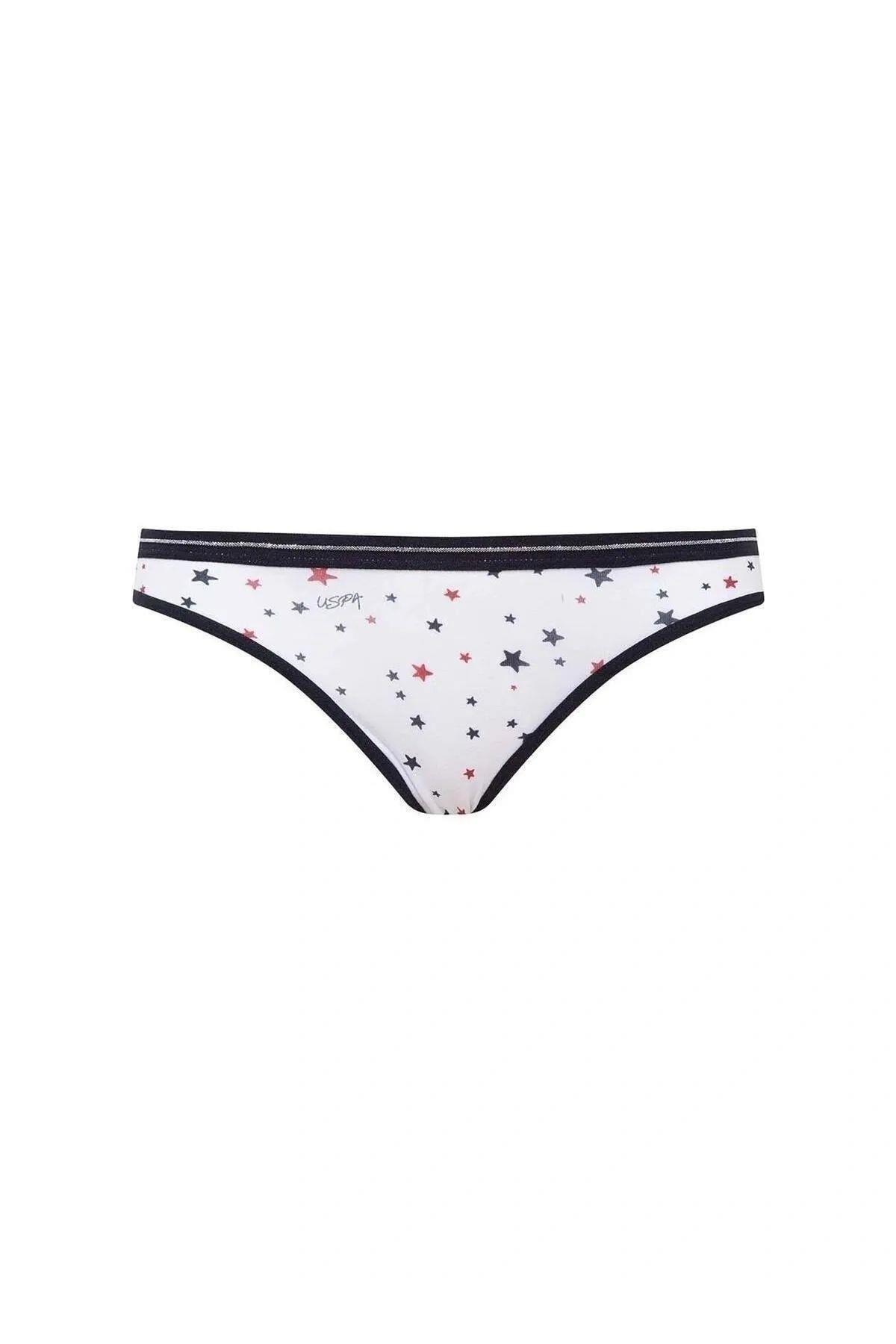 U.S Polo Assn. Kadın Slip 3Lü 66317 Kırmızı-Beyaz-Lacivert