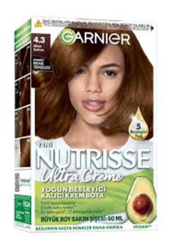 Garnier Saç Boyası Nutrisse Ultra Creme No:4.3 Altın Kahve