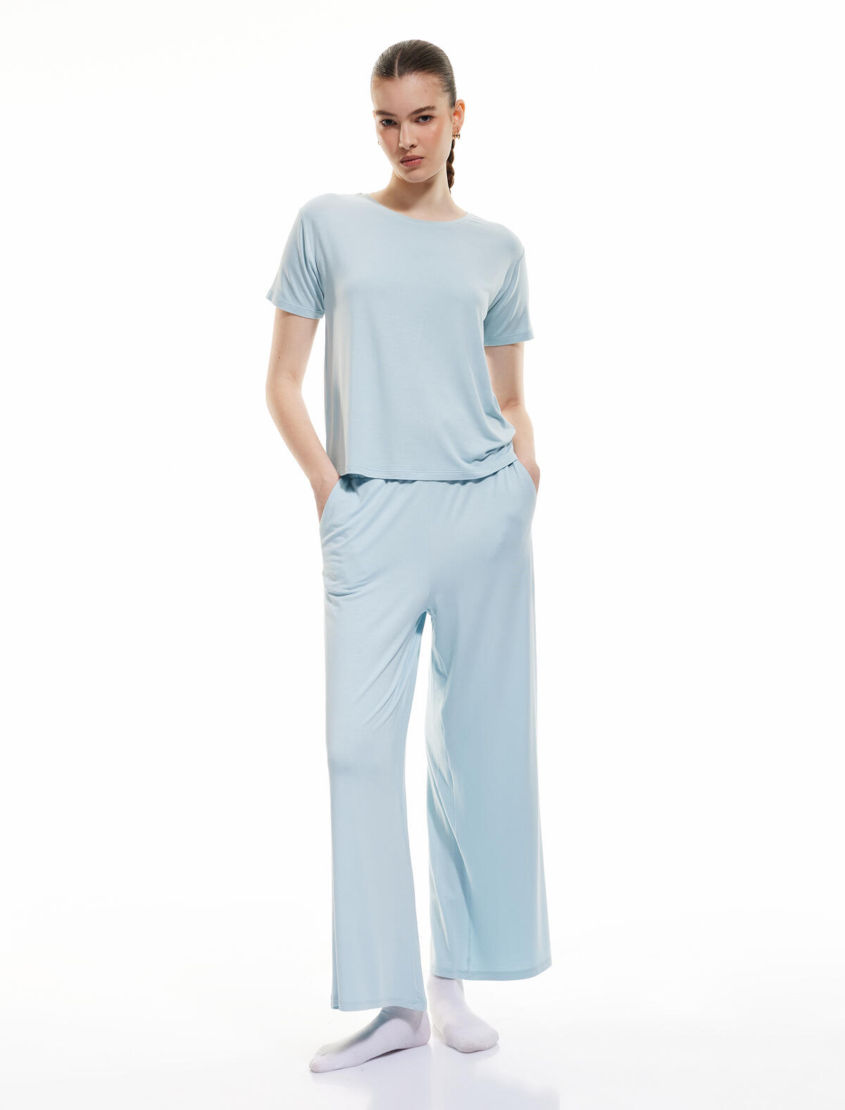 Koton Pijama Takımı 5SLK40097MK Mavi