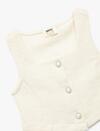 Koton Bluz Crop Kız Çocuk 6WKG60016AK Ekru