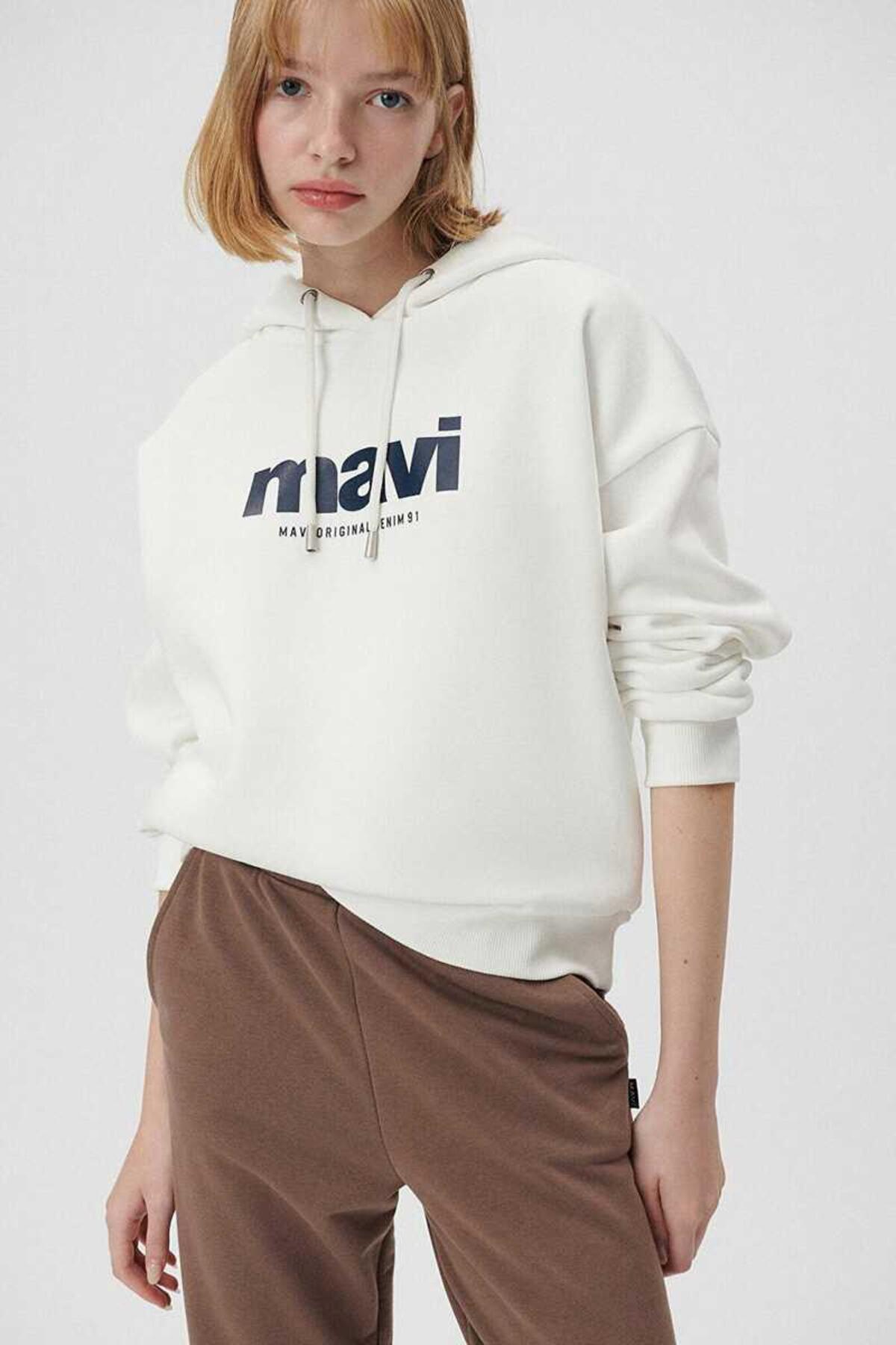 Mavi Sweatshirt M168334-81964 Kırık Beyaz