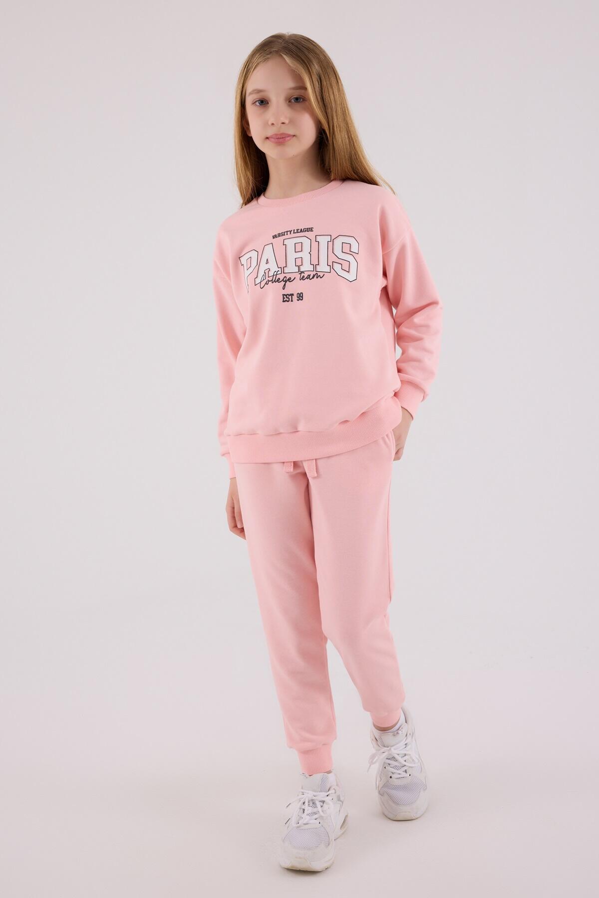 Rolypoly Eşofman Takımı Kız Çocuk RP3690-2 Açık Pembe