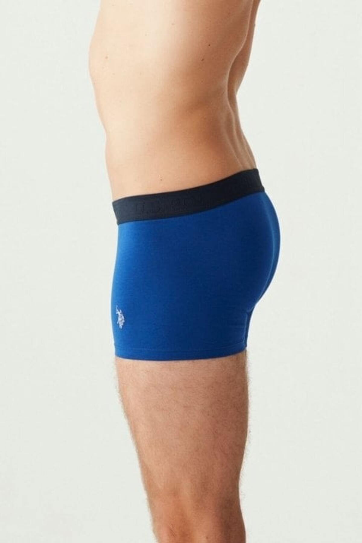 U.S Polo Assn. Erkek Boxer 3Lü 80307 Lacivert-Gri Melanj-Baskılı