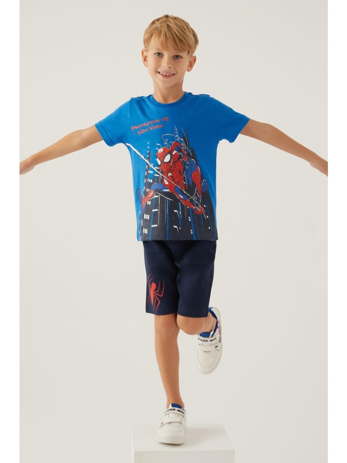 Spiderman Bermuda Takım Erkek Çocuk D4880-3 Kobalt