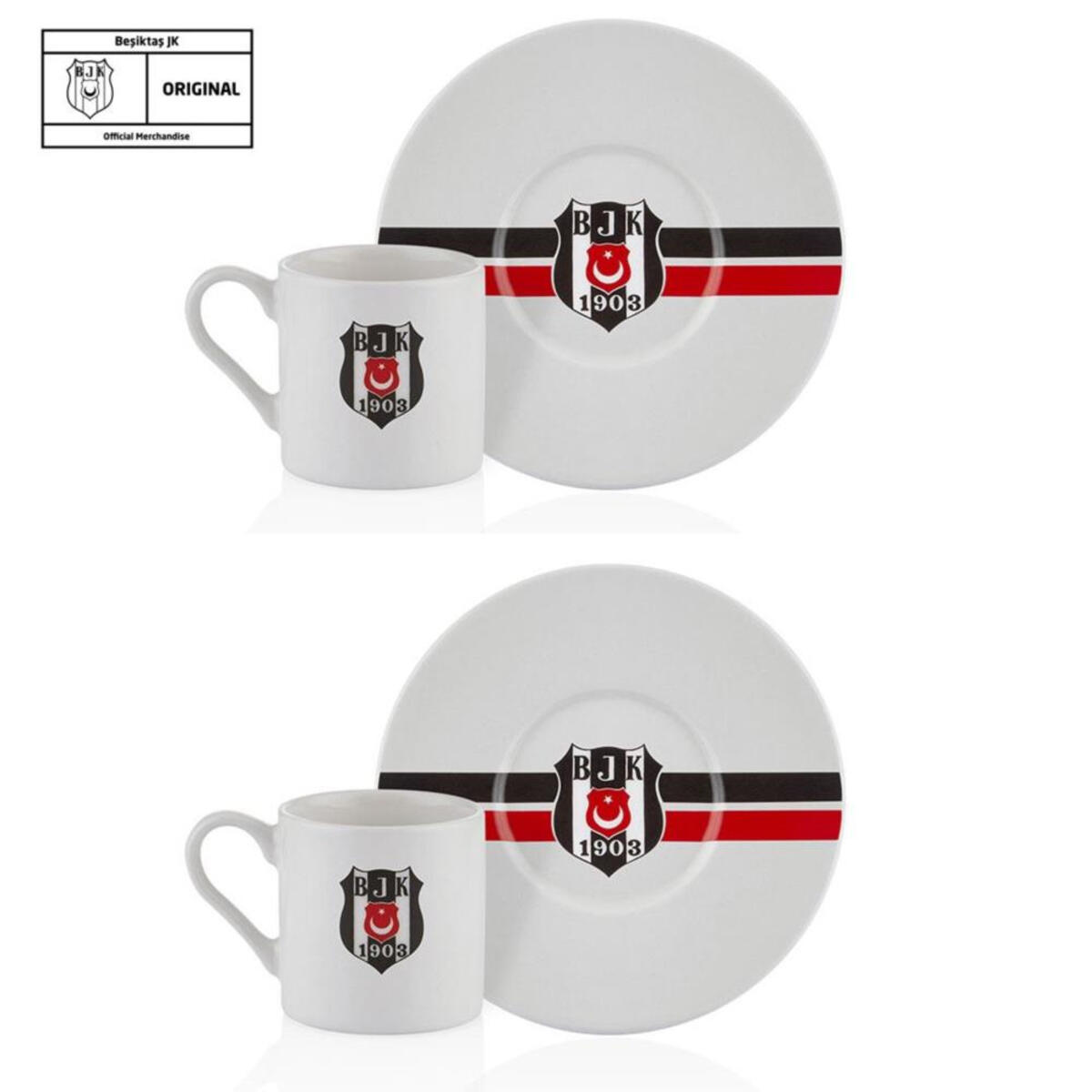 Neva Kahve Fincan Takımı 2Li Beşiktaş Çizgili N3423