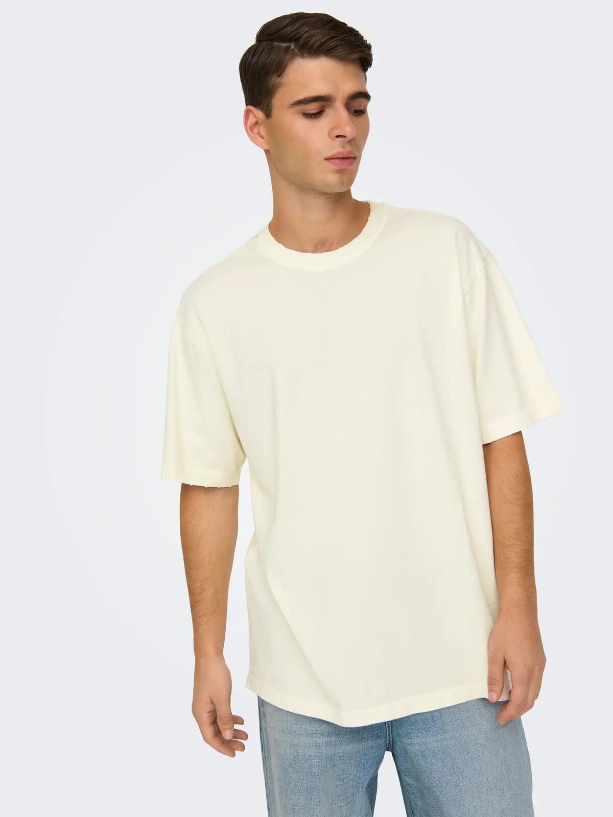 Only&Sons Tişört 22030505 Krem