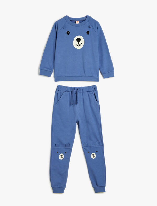 Koton Eşofman Takımı Erkek Bebek 5WMB10175TK Mavi