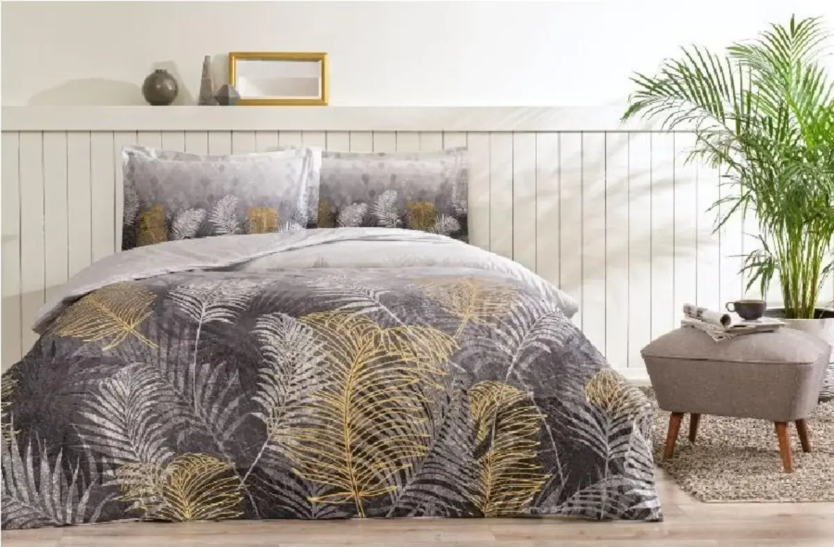 Özdilek Nevresim Takımı Tek Kişilik Ranforce Golden Palm Gri