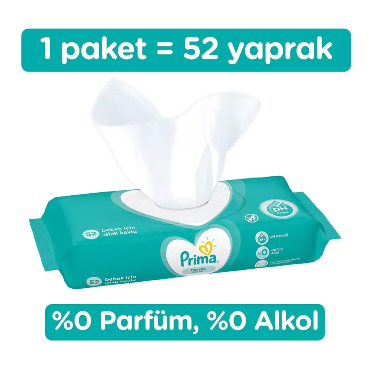 Prima Islak Havlu Sensitive 52 Yaprak