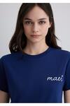 Mavi Tişört M1612962-70722 Koyu Saks Mavi