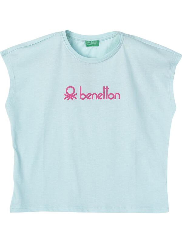 Benetton Tişört Kız Çocuk BNT-G21304 Mavi