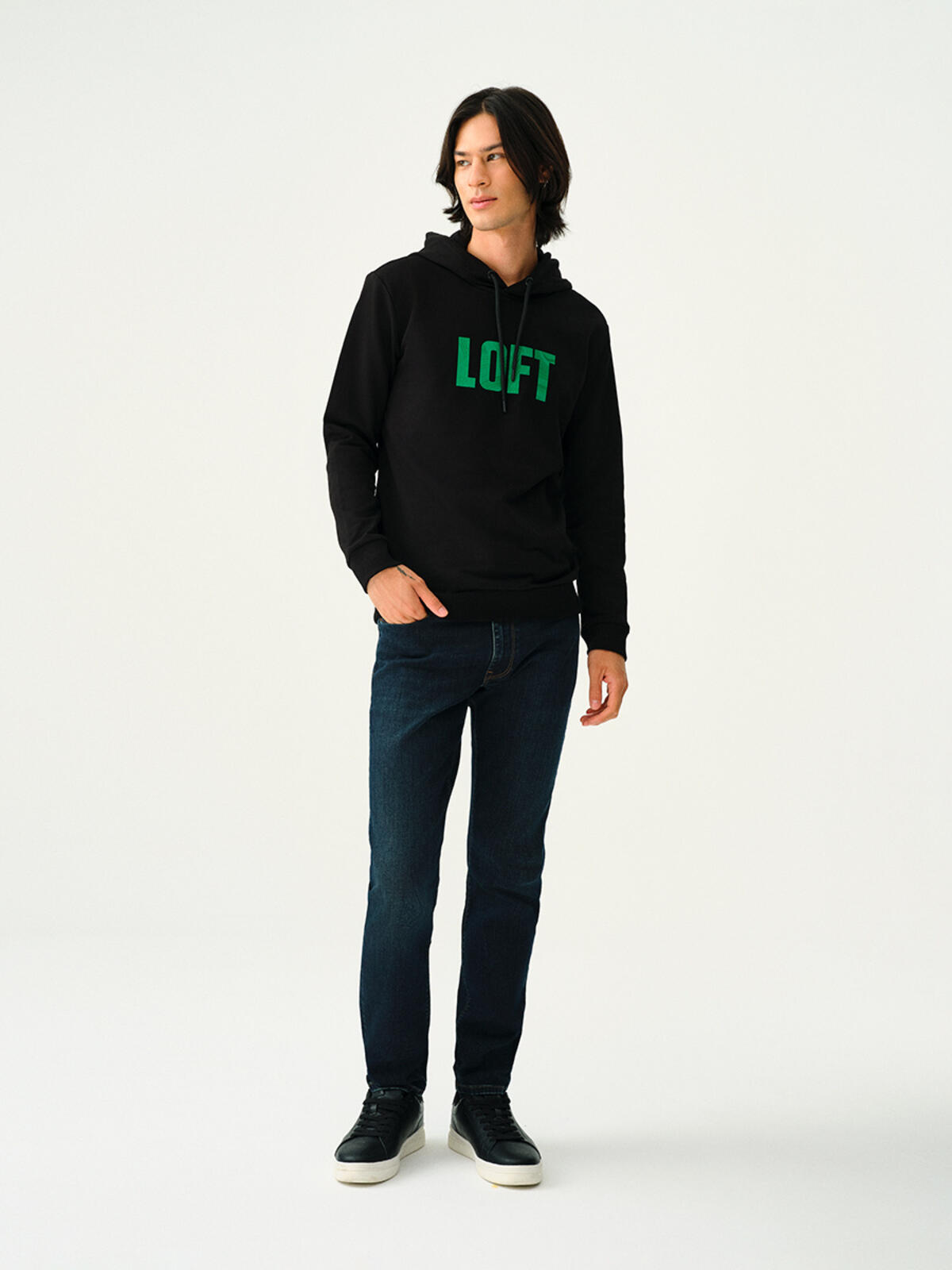 Loft Sweatshirt LF2038105 Siyah-Yeşil