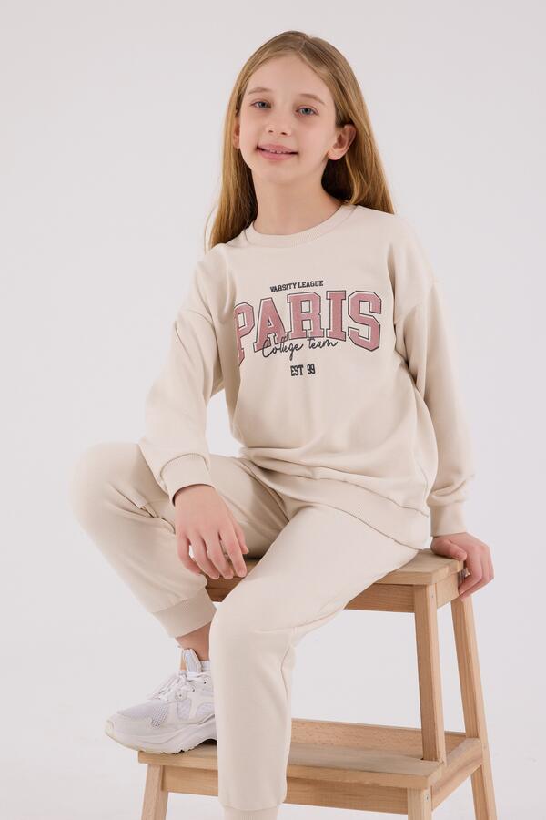 Rolypoly Eşofman Takımı Kız Çocuk RP3690-G Bej