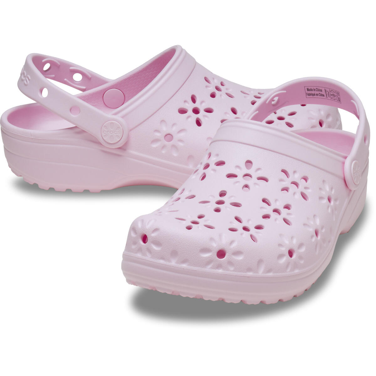 Crocs Classic Floral Cut Out Clog 210927_6ZW Pink Milk
