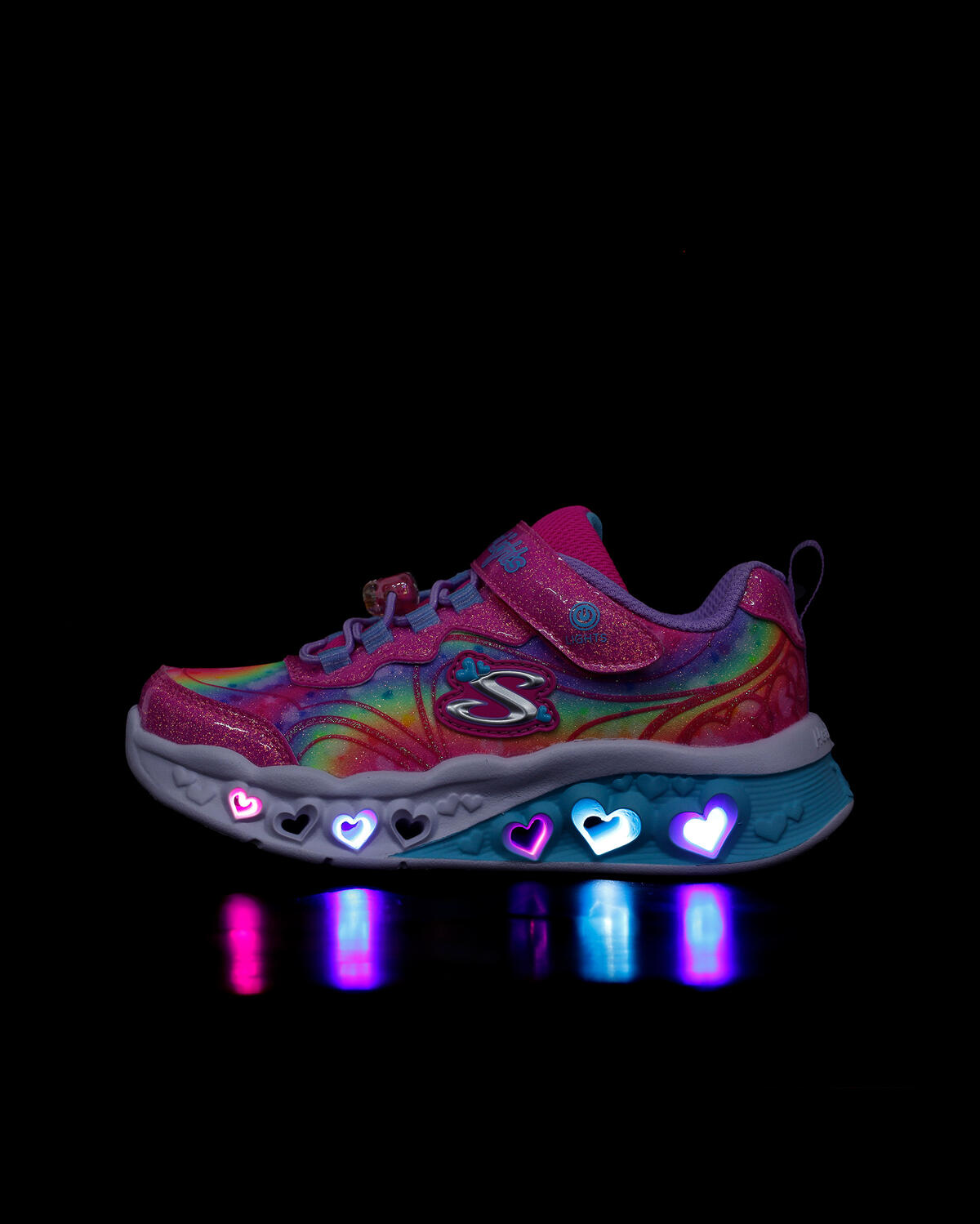 Skechers Flutter Heart Lights-Groovy Swirl Tqhp 303253 Pembe