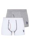 U.S Polo Assn. Erkek Boxer 2Li 80093 Beyaz-Gri Melanj