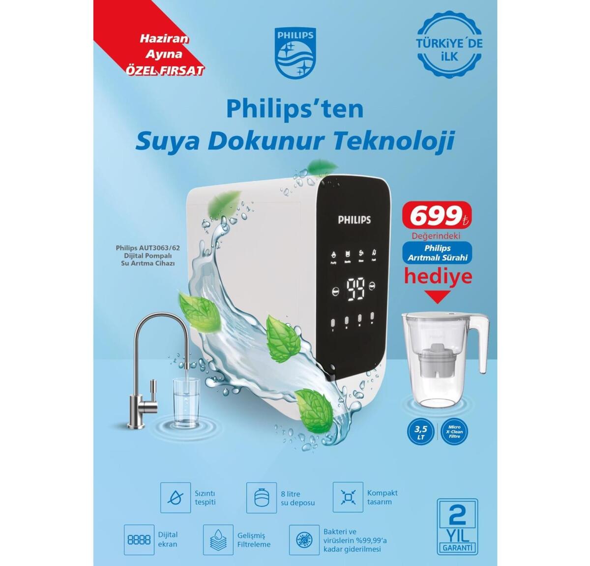 Philips Dijital Pompalı Su Arıtma Cihazı Aut3063/62