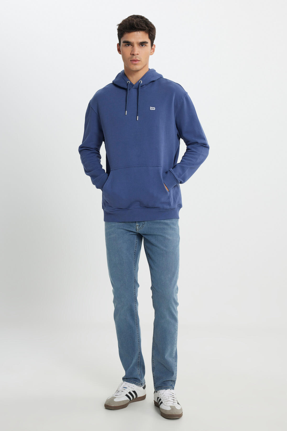 Lee Sweatshirt Kapüşonlu L80YRY54 Mavi