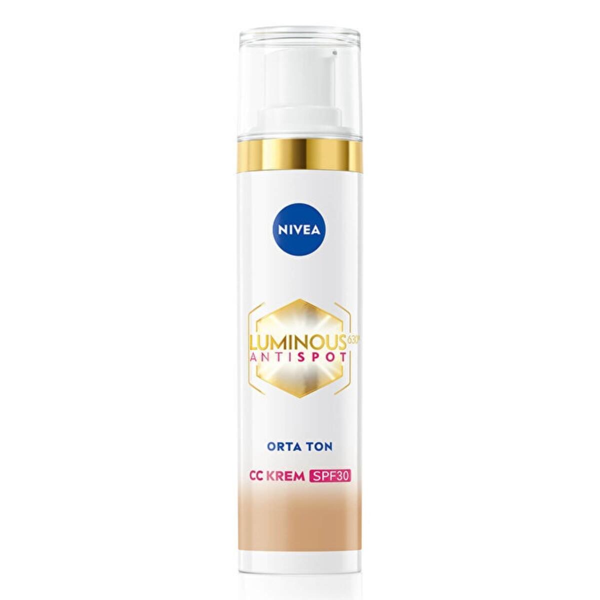 Nivea CC Yüz Kremi Luminous630 Koyu Leke Karşıtı SPF30 Orta Ton 40Ml