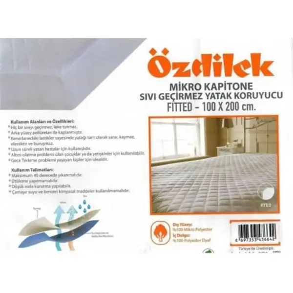Özdilek Alez 100*200 Kapitone Sıvı Geçirmez Fitted
