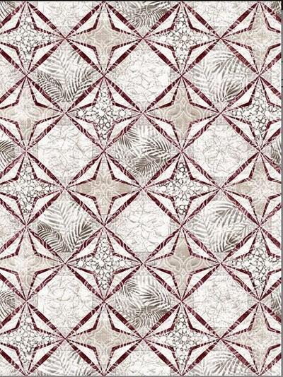 Dinarsu Desenli Embos Yolluk 120 Cm Taji Bordo(Dy)