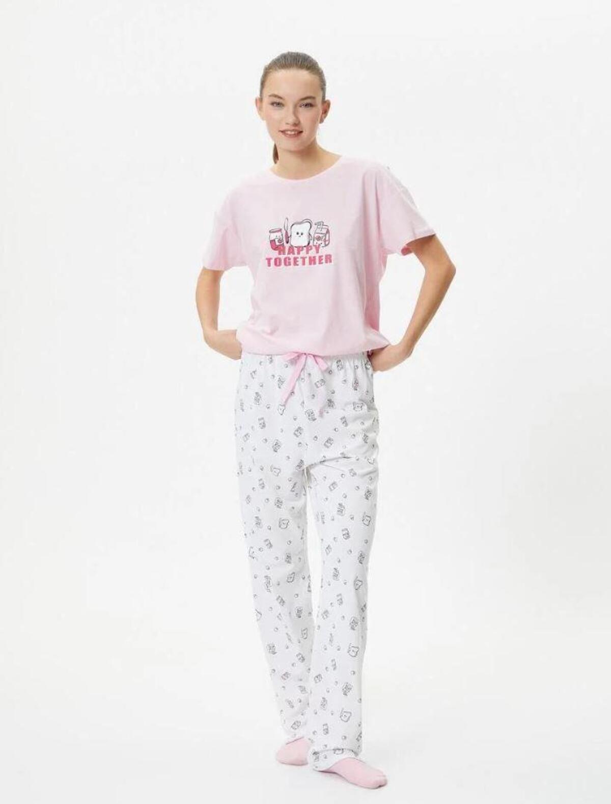 Koton Pijama Takımı 4SLK40015MK Kırmızı S