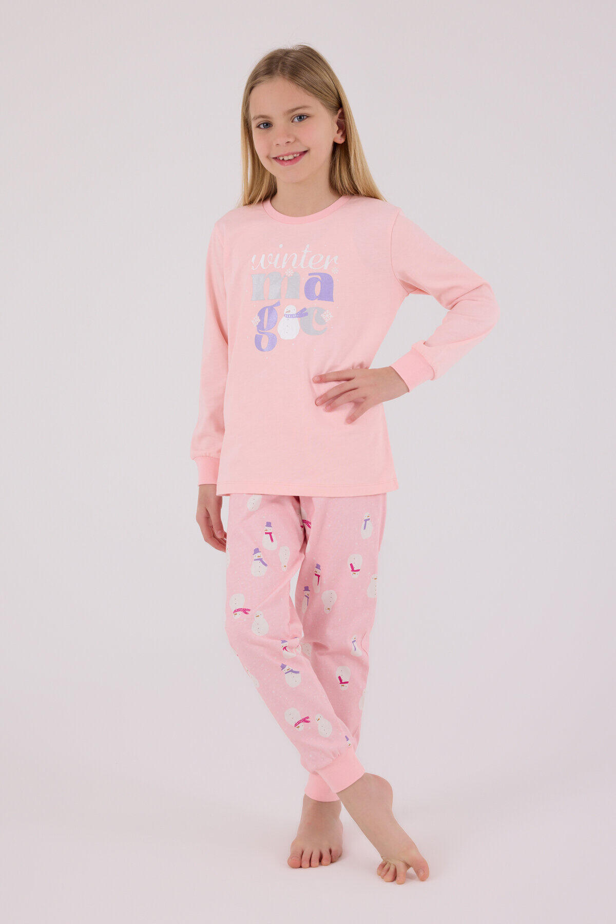 Rolypoly Pijama Takım Kız Çocuk RP3712-2 Açık Pembe