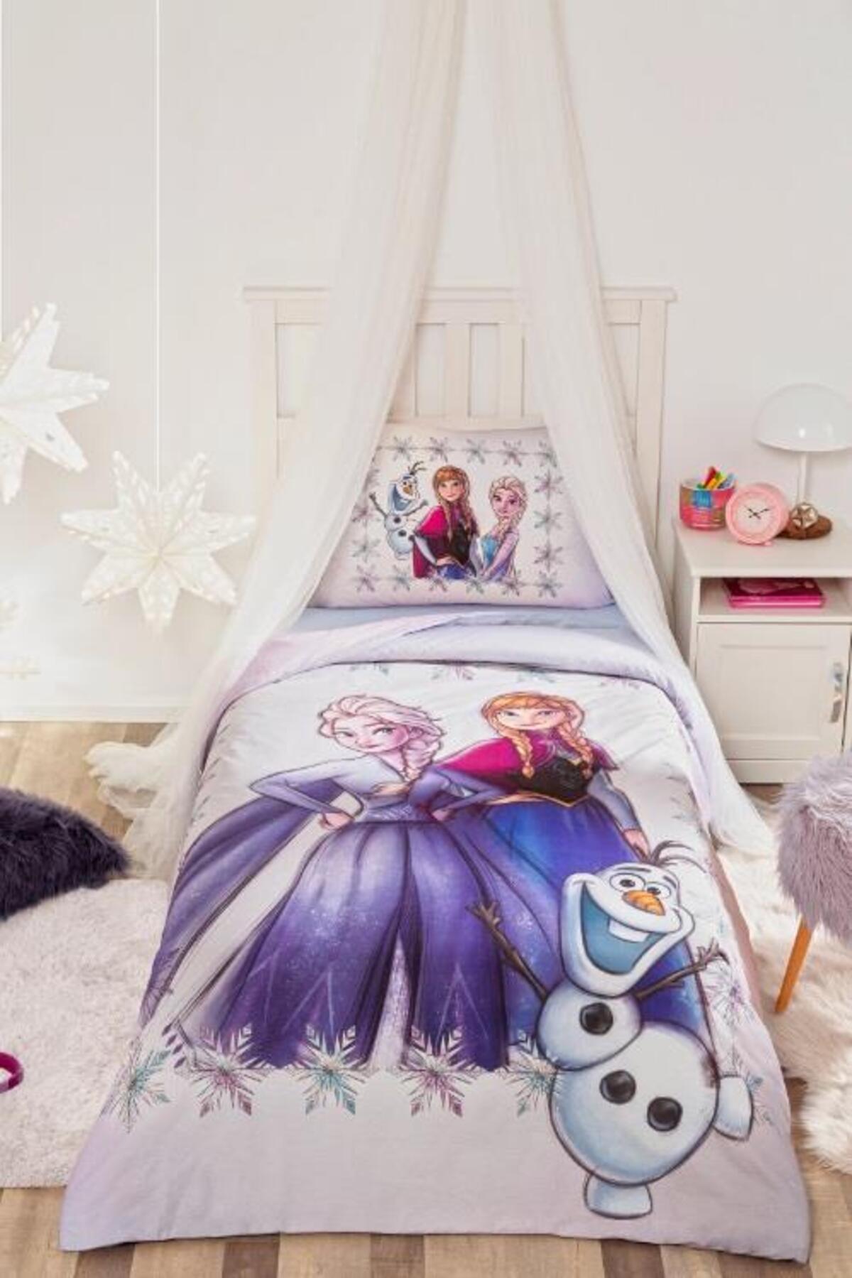 Özdilek Nevresim Takımı Tek Kişilik Kapitone Lisanslı Frozen Frosted Lila