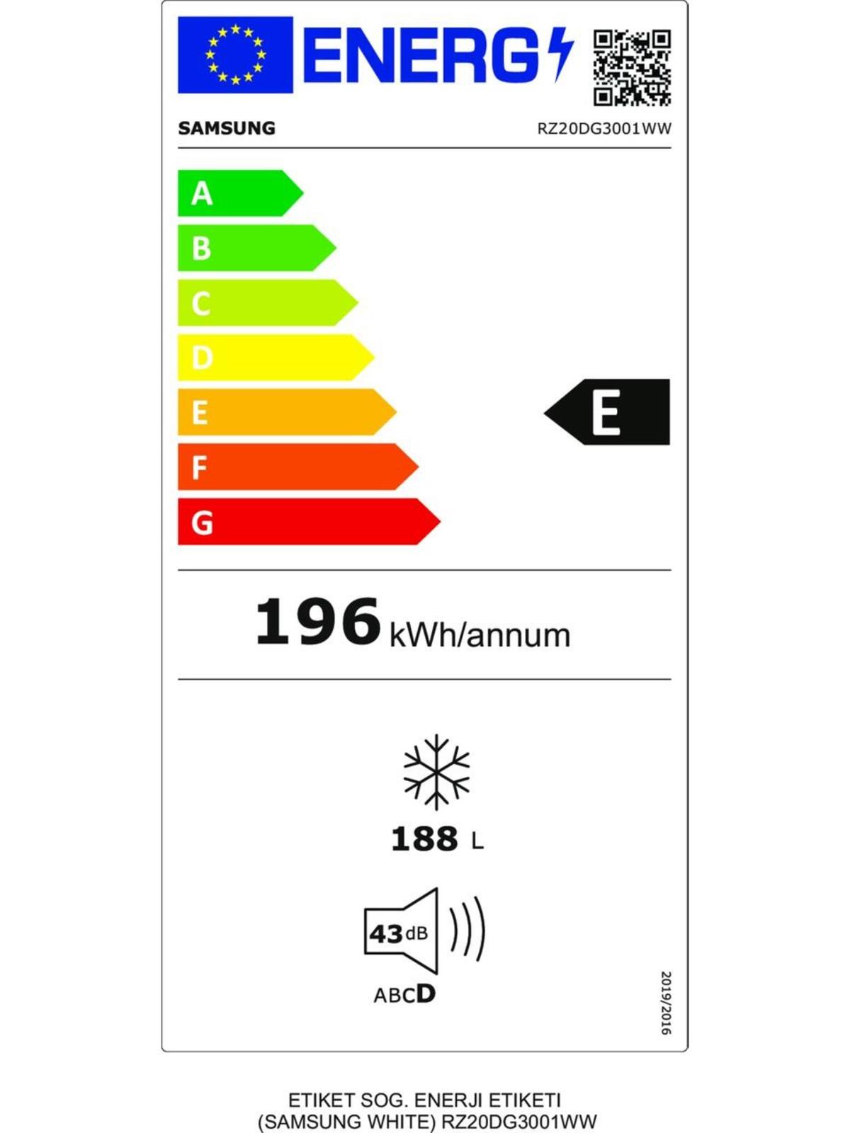 Samsung Derin Dondurucu RZ20DG3001WWTR 6 Çekmeceli 160 Litre