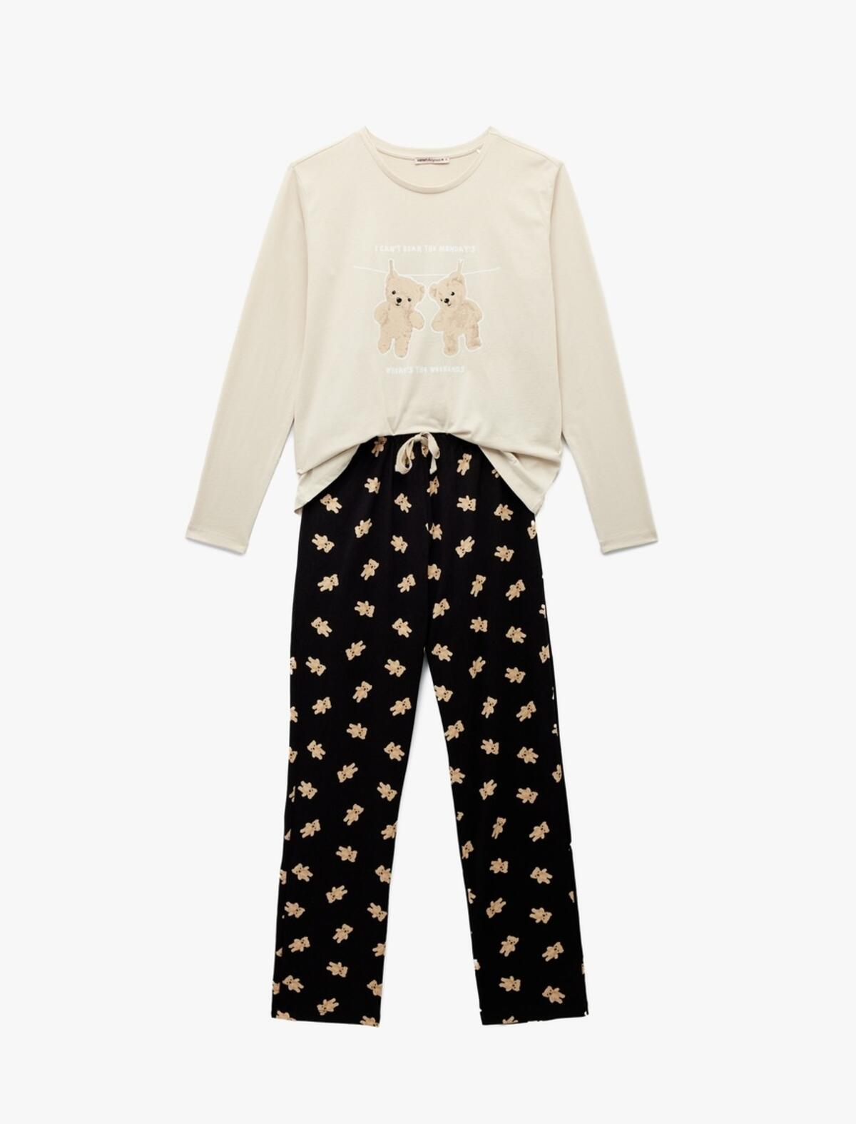 Koton Pijama Takımı 6WLK40095MK Gri