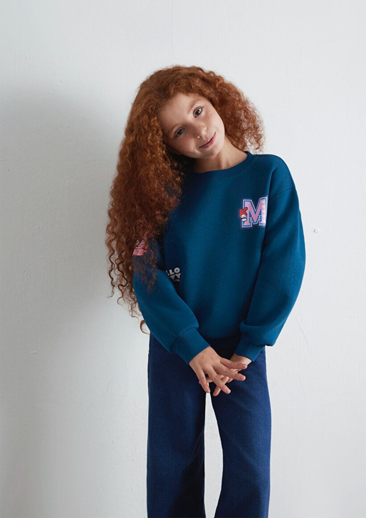 Mavi Sweatshirt Kız Çocuk M7S10164-89110 Mavi