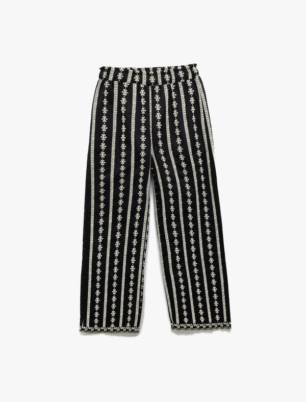 Koton Pantolon Kız Çocuk 5SKG40073AW Siyah Desenli