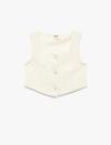 Koton Bluz Crop Kız Çocuk 6WKG60016AK Ekru