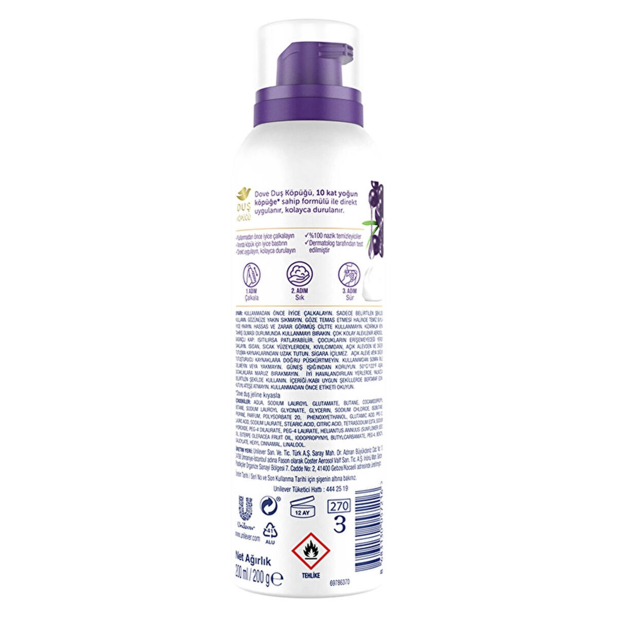 Dove Duş Köpüğü Acai Yağı Yoğun Köpük 200Ml