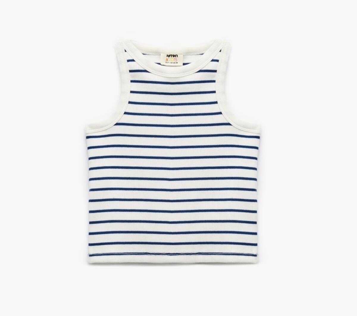 Koton Crop Atlet Kız Çocuk 5SKG30026AK Lacivert Çizgili