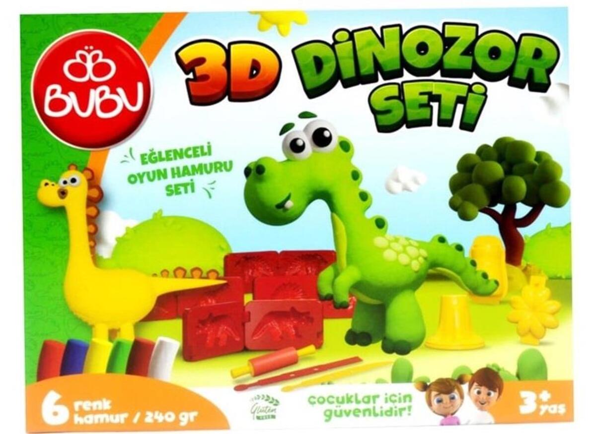 Bu-Bu Oyun Hamuru Seti 3D Dinozor BUBU-OH0012