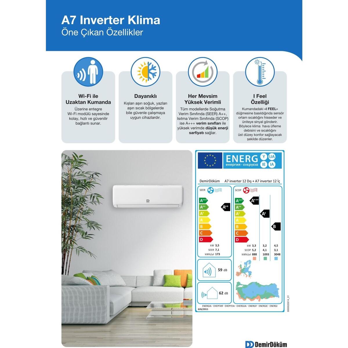 Demirdöküm Klima 18Btu A7 Inverter