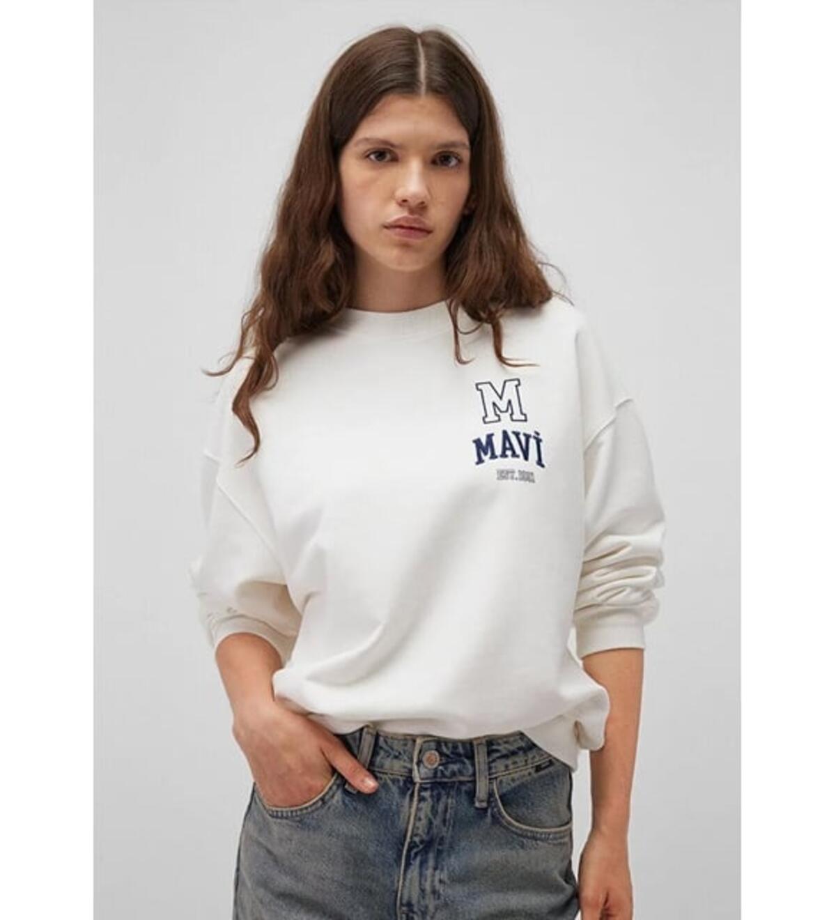 Mavi Sweatshirt M1S10148-70069 Açık Krem