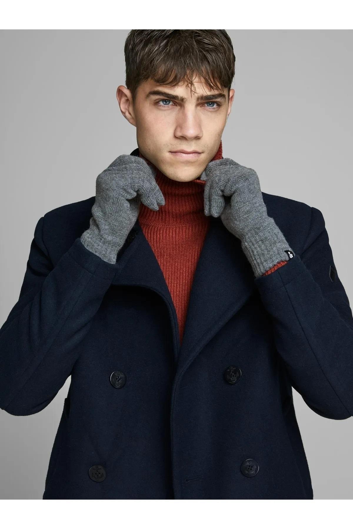 Jack&Jones Eldiven 12159459 Gri Melanj One Size