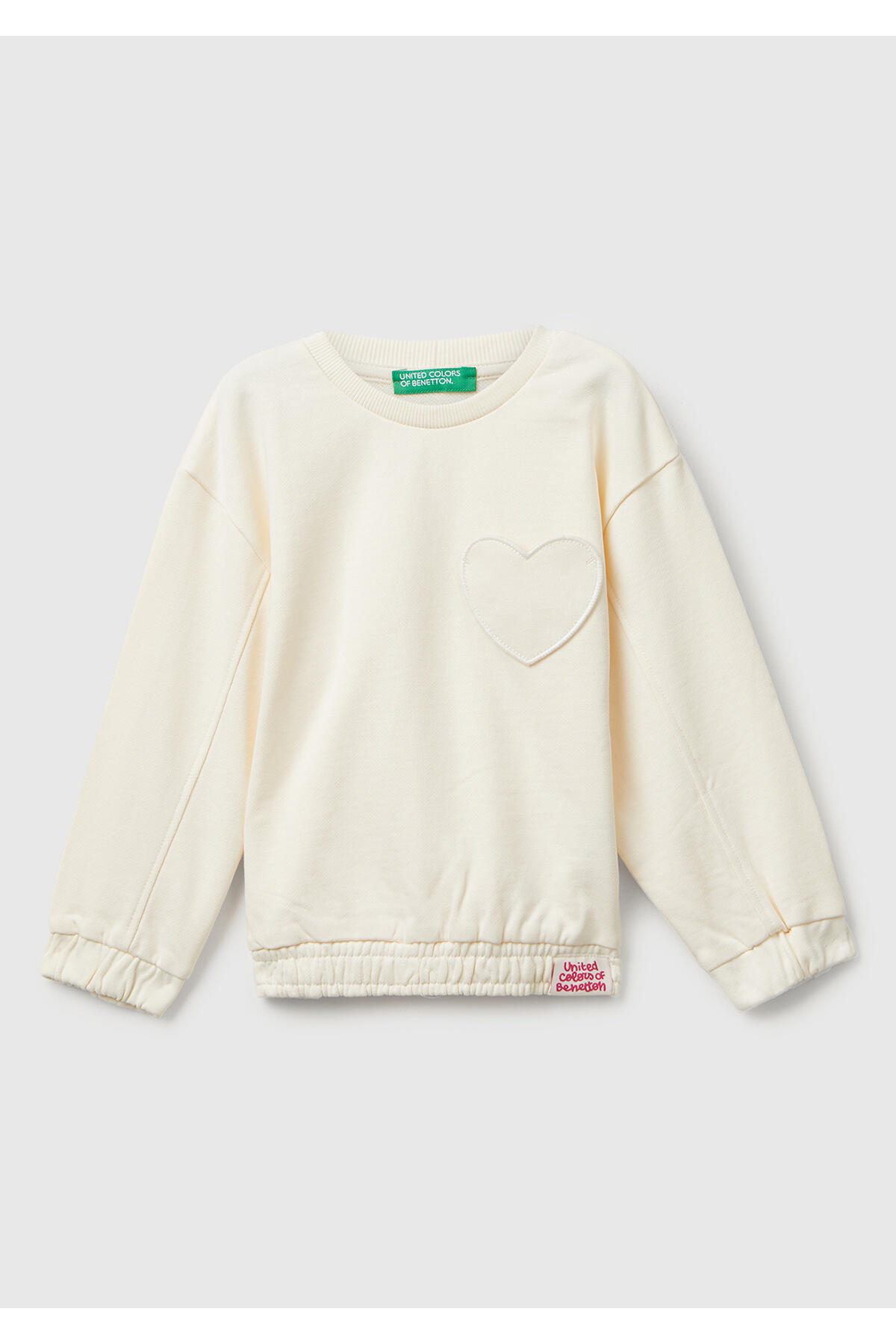 Benetton Sweatshirt Kız Bebek BNT-BG 3NBMG10K2-25K Ekru