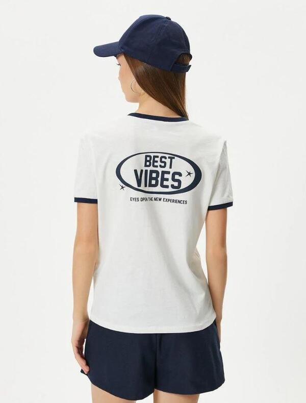 Koton Tişört 4SAL10024IK Ekru